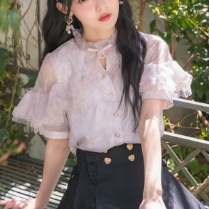 Rojita Ruffled Floral Print Blouse (Pink)